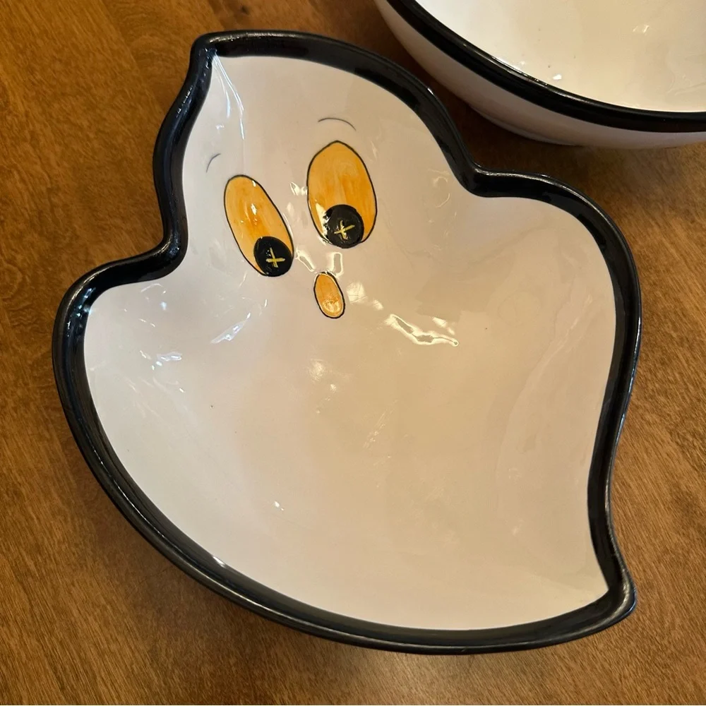 Vintage Target Halloween Ghost Ceramic Dishes – Set of 2